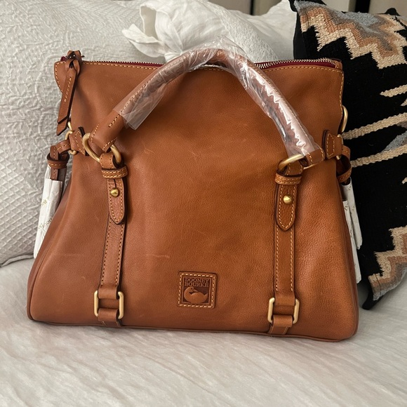 Dooney & Bourke Large Florentine Satchel Natural - Picture 2 of 13